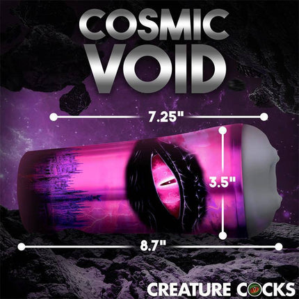 Image of Predator Creature Masturbator 8.7 with sci-fi design and dimensions, showcased against a cosmic background.