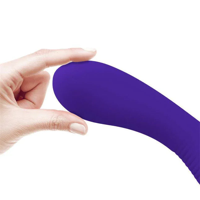 Close-up of Prescott Vibrator USB Silicone Lilac demonstrating flexibility.