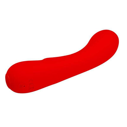 Prescott Vibrator USB Silicone Red showcasing sleek design for comfort and performance with 12 vibration settings for personalized use.