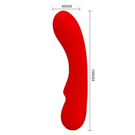 Prescott Vibrator USB Silicone Red - sleek red design with 12 vibration settings, ideal for personalized comfort and performance.