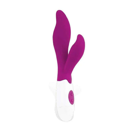 Preston Vibe with Stimulator Silicone featuring dual-action design for G-spot and clitoral pleasure in vibrant purple color.