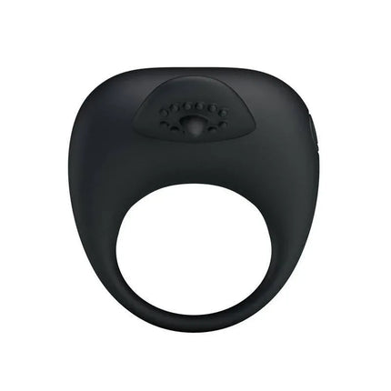 Pretty Love Anillo Vibrador Tonguo Negro black vibrating ring, flexible design for enhanced pleasure in intimate moments.