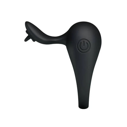 Pretty Love Anillo Vibrador Tonguo Negro, black tongue vibrator ring, soft and powerful design for intense sensations