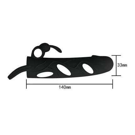 Black Pretty Love Cage with Vibrating Bullet 14 cm, featuring a compact design for enhanced erections and stimulating vibrations.