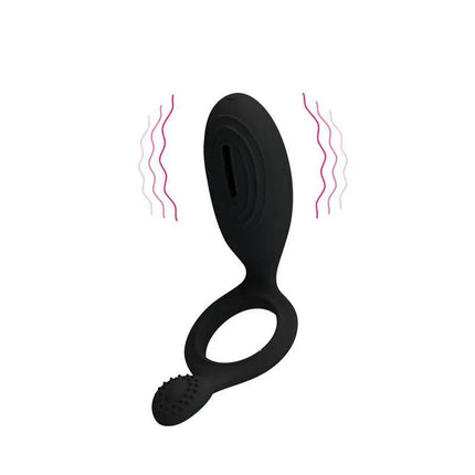 Pretty Love Cock Ring Ethel Black - Premium Vibrating Cock Ring for Couples