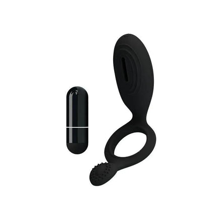 Pretty Love Cock Ring Ethel Black - Vibrating cock ring for couples, designed for longer erections and intensified sensations.