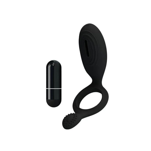 Pretty Love Cock Ring Ethel Black - Vibrating cock ring for couples, designed for longer erections and intensified sensations.