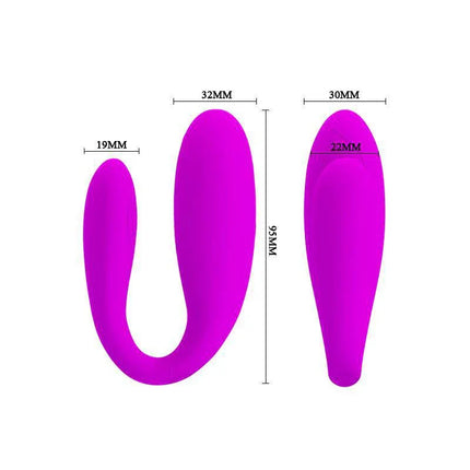 Pretty Love Couple Vibe Fascination, hands-free purple couples vibrator with G-spot stimulation and silky-smooth design.
