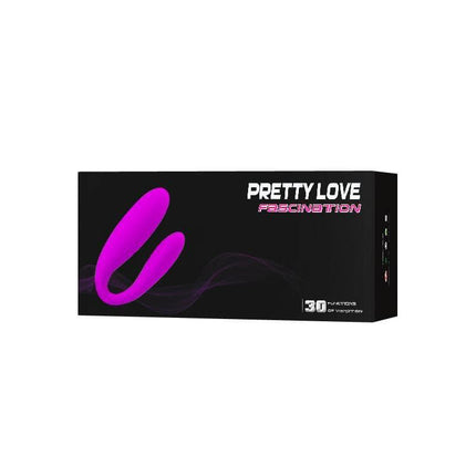 Pretty Love Couple Vibe Fascination in sleek black packaging, showcasing a vibrant pink toy for intimate and partner use.