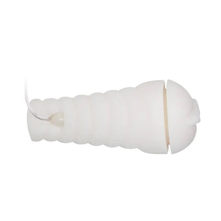 Alt Tag: Pretty Love Masturbator Sally White and Golden, realistic stroker design with textured finish for enhanced solo pleasure.