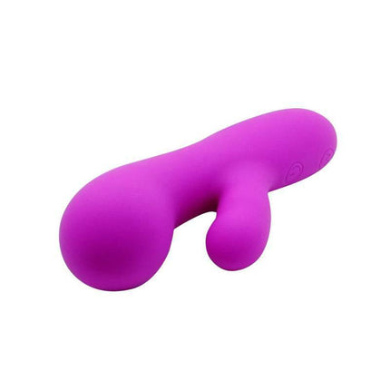Pretty Love Mini Massager Berger Purple in silky silicone, offers dual stimulation and 30 vibration functions for personal wellness.