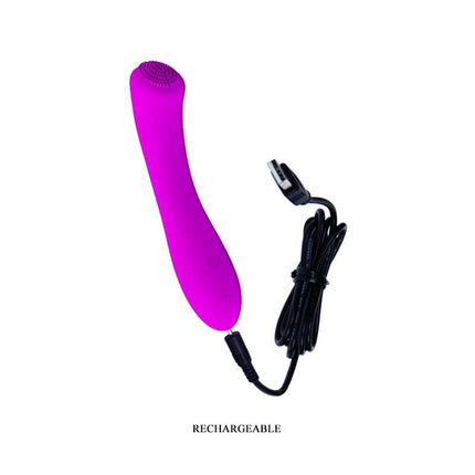 Pretty Love Mini Massager Len Purple with charging cable, designed for precise pleasure and versatile use.