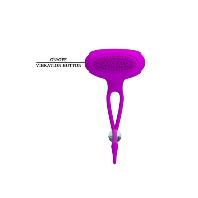 Pretty Love Nipples Clamps Bancroft Purple featuring silicone clamps and built-in vibrating button for enhanced stimulation.