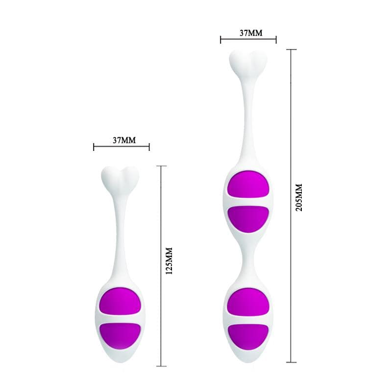 Pretty Love Oval Shaped Kegel Balls Purple - secretsextoys.store