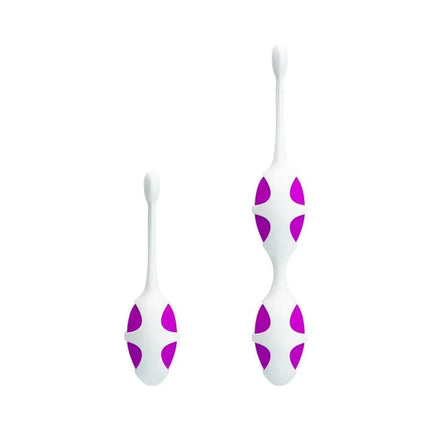 Pretty Love Oval Shaped Kegel Balls Purple for pelvic floor exercise, featuring a three-ball set with super-soft silicone design.