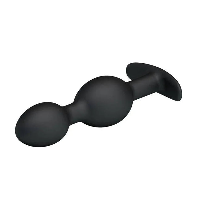 Pretty Love Silicone Anal Balls Black - Dual-ball anal plug for dynamic stimulation with sleek black finish. Designed for comfort and performance.