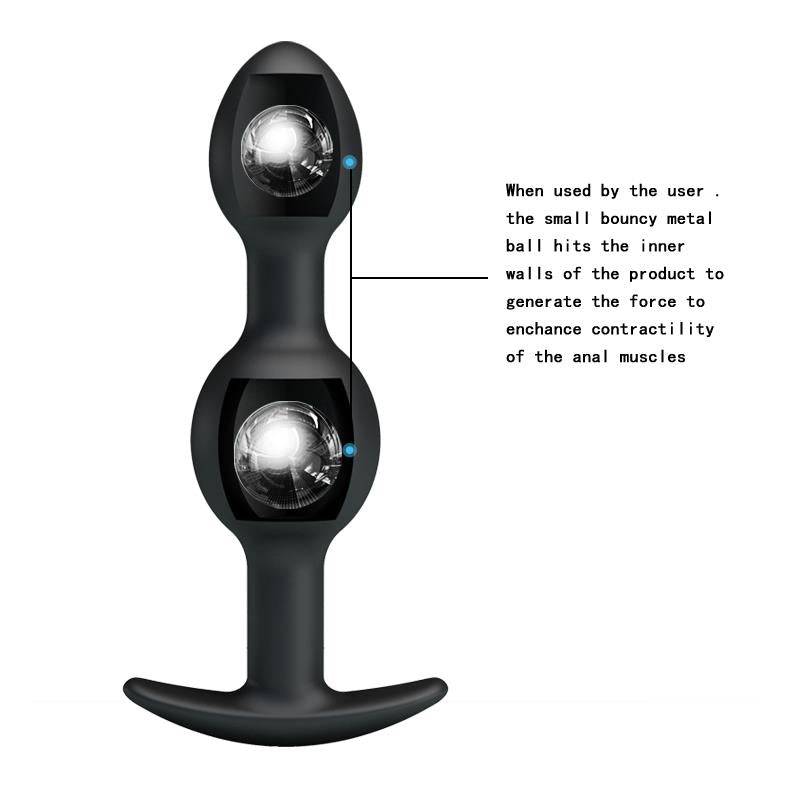 Pretty Love Silicone Anal Balls Black - secretsextoys.store