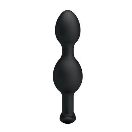 Pretty Love Silicone Anal Balls Black with dual-ball design for enhanced stimulation.