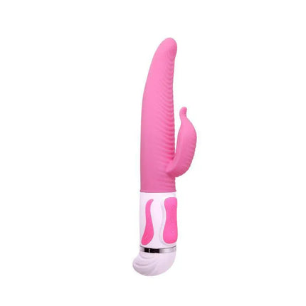 Pretty Love Vibe Antoine Pink ribbed vibrator in bright pink with ergonomic design for precise stimulation.