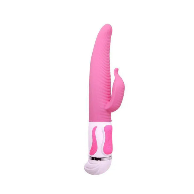 Pretty Love Vibe Antoine Pink ribbed vibrator in bright pink with ergonomic design for precise stimulation.