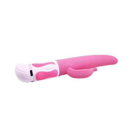 Pretty Love Vibe Antoine Pink ribbed vibrator, bright pink, extra-soft silicone, ergonomic design for precise stimulation.
