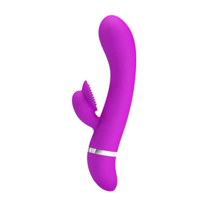 Pretty Love Vibe Bert Purple silicone G-spot vibrator with ergonomic design and intense vibrations, shown in vibrant purple color.