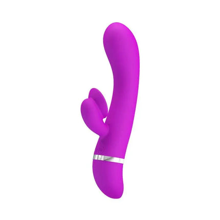 Pretty Love Vibe Bert Purple silicone vibrator with ergonomic curved design for G-spot stimulation, shown in vibrant purple color.