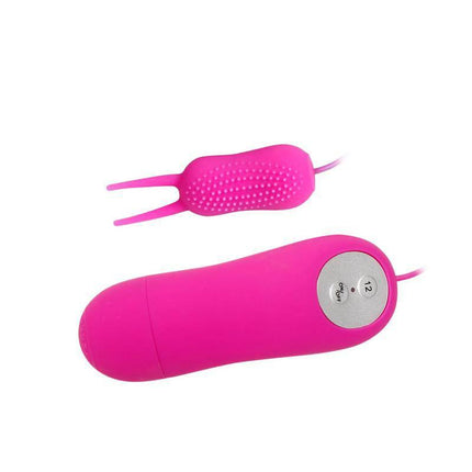 Pretty Love Vibe Blair Purple vibrator with remote control and 12 vibration modes for customized clitoral stimulation.