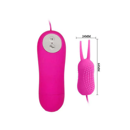Pretty Love Vibe Blair Purple rabbit vibrator with remote control, featuring a ribbed head and 12 customizable vibration modes for pleasure.
