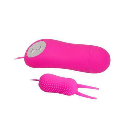 Pretty Love Vibe Blair Purple rabbit vibrator with ribbed head for clitoral stimulation and remote control. 12 vibration modes available.