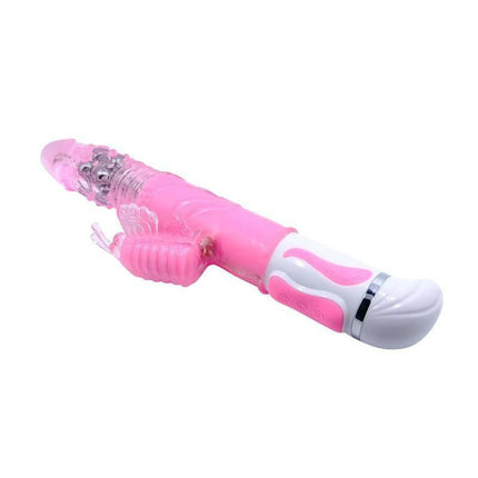 Pretty Love Vibe Fascination Pink premium pleasure toy with textured beads and flexible design for multi-sensory experiences.