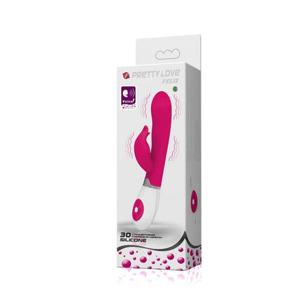 Pretty Love Vibe Felix Pink G-Spot vibrator packaging with voice control feature and ergonomic design