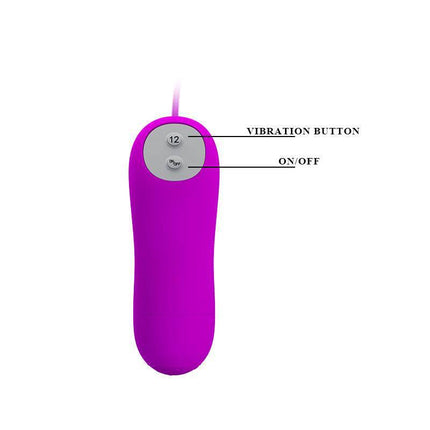 Pretty Love Vibe Jumping Snake Purple remote control with vibration and on/off buttons