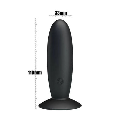Pretty Love Vibrating Butt Plug Anal Black with suction cup base and 12 vibration modes