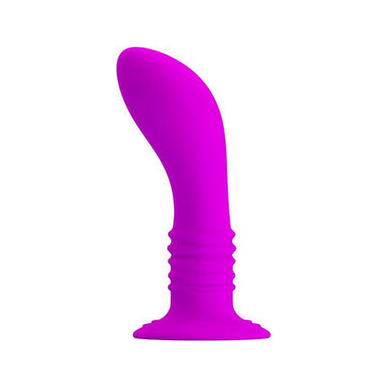 Pretty Love Vibrating Butt Plug Purple, silicone anal toy with ridged design for customizable pleasure.