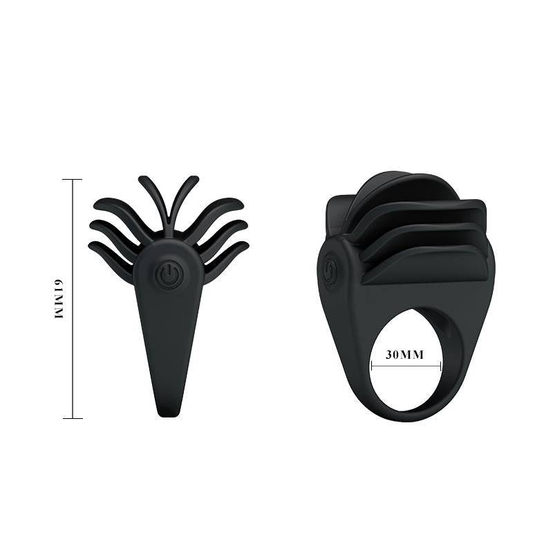 Pretty Love Vibrating Cock Ring Chester Black - secretsextoys.store