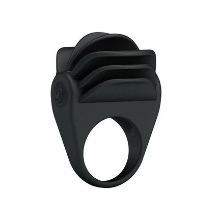 Pretty Love Vibrating Cock Ring Chester Black with built-in clitoral stimulator for enhanced pleasure.