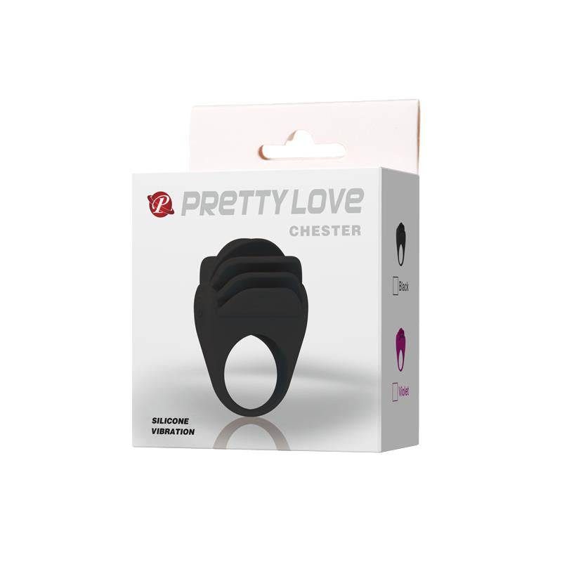 Pretty Love Vibrating Cock Ring Chester Black - secretsextoys.store