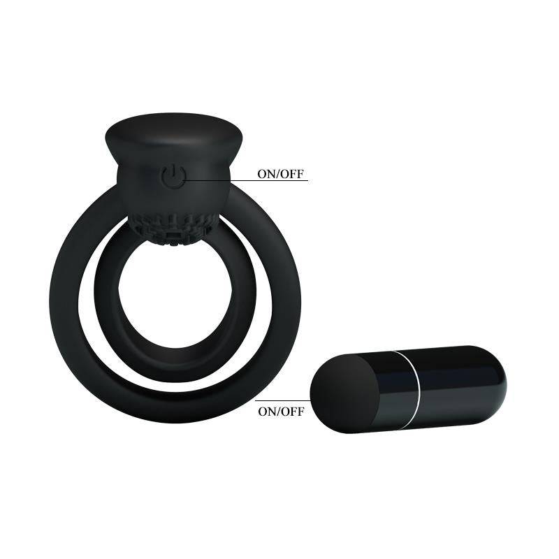 Pretty Love Vibrating Cock Ring Esther Black - secretsextoys.store