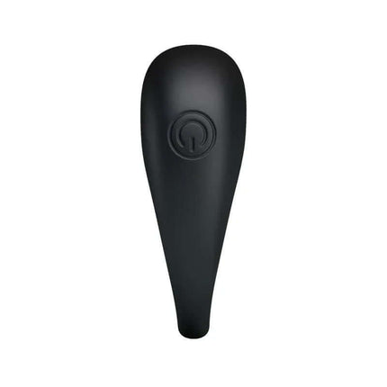 Pretty Love Vibrating Cock Ring Trap Black featuring soft, stretchy silicone material for comfort and a secure fit.