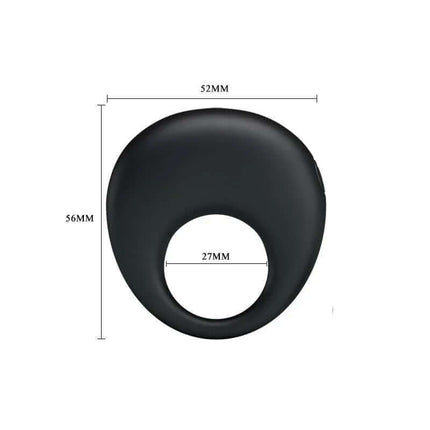 Pretty Love Vibrating Cock Ring Trap Black measuring dimensions for a snug fit