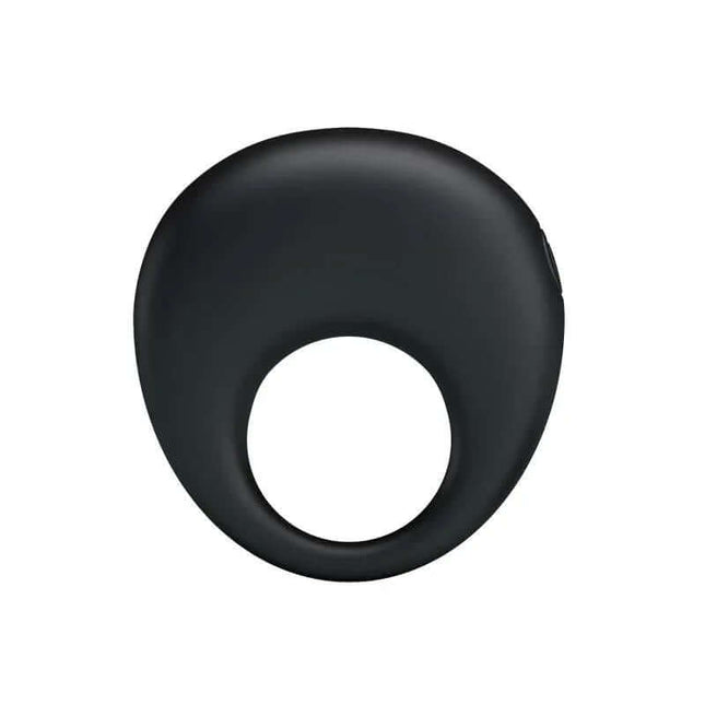 Pretty Love Vibrating Cock Ring Trap Black, silicone ring for enhanced intimacy.