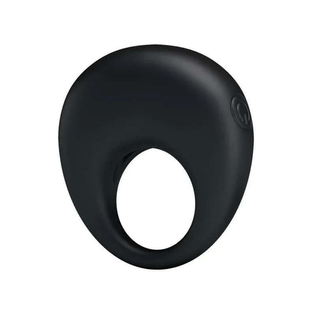 Pretty Love Vibrating Cock Ring Trap Black in silicone, designed for enhanced intimacy and longer-lasting erections.