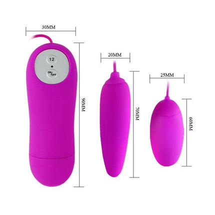 Pretty Love Vibrating Egg Irma Purple double egg dimensions in pink
