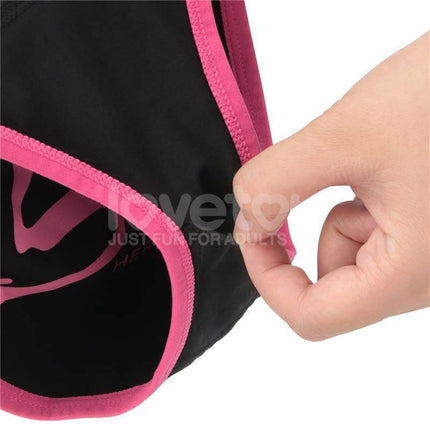 Close-up of Printed Vibrating Sexy Panties 24-27 with pink trim, showcasing fabric and design detail for comfort and discreet pleasure.