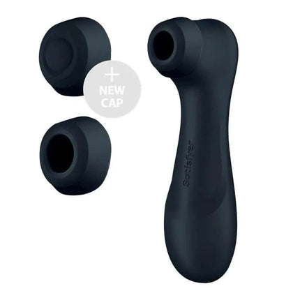 Pro 2 Gen 3 Liquid Air Technology Suction and Vibration App Connect Black with additional cap, ergonomic design, and silicone finish.