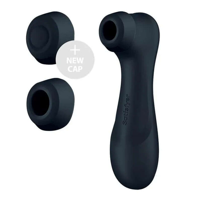 Pro 2 Gen 3 Liquid Air Technology Suction and Vibration App Connect Black with additional cap, ergonomic design, and silicone finish.