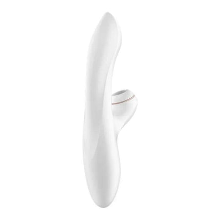 Satisfyer Pro G-Spot Rabbit vibrator with dual stimulation design, featuring a curved shaft and clitoral pressure-wave technology.