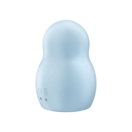 Pro To Go 1 Blue pulsed air stimulator with compact, bulbous shape and glossy finish, featuring 11 waving and 12 vibration functions.
