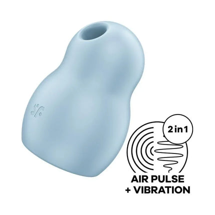 Blue Pro To Go 1 stimulator showcasing compact, glossy design with air pulse and vibration functions, ideal for travel use.